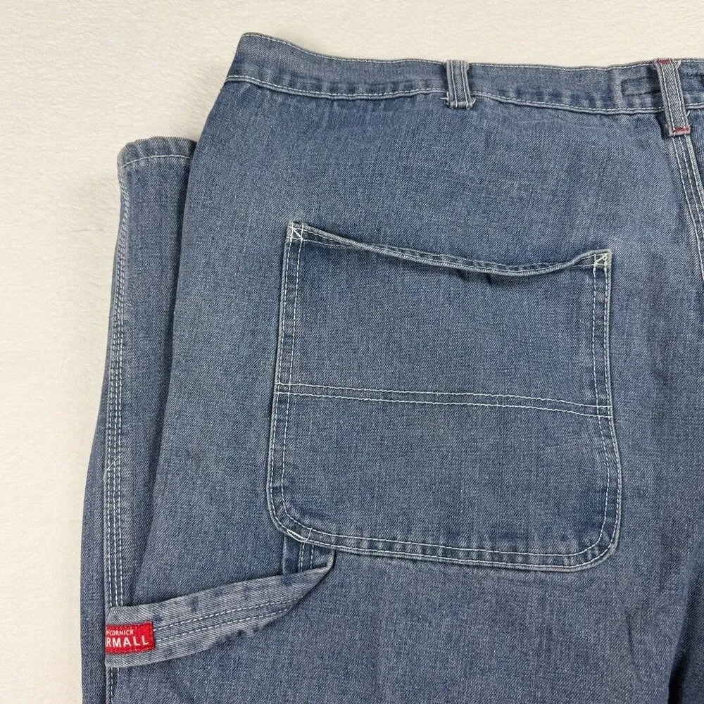 International Harvester Farmall Carpenter Jeans Mens 44x30 Blue Denim Workwear